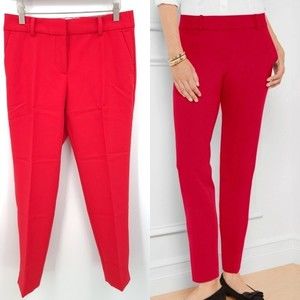 Talbots Hampshire Ankle Pant Bright Red pop 2 petite